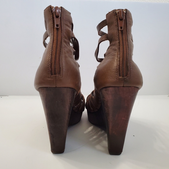 Nine West Ciracon3 Leather Gladiator Wedge Sandal Size 8 - Picture 6 of 9